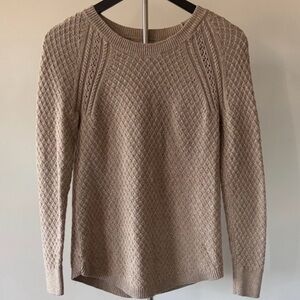 LOFT Textured Knit Beige Sweater